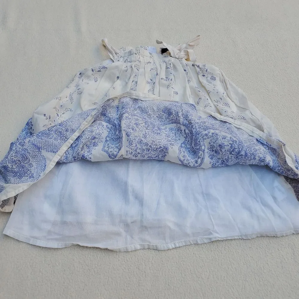 Baby Gap blue and white floral boho dress Size 12-18 Months